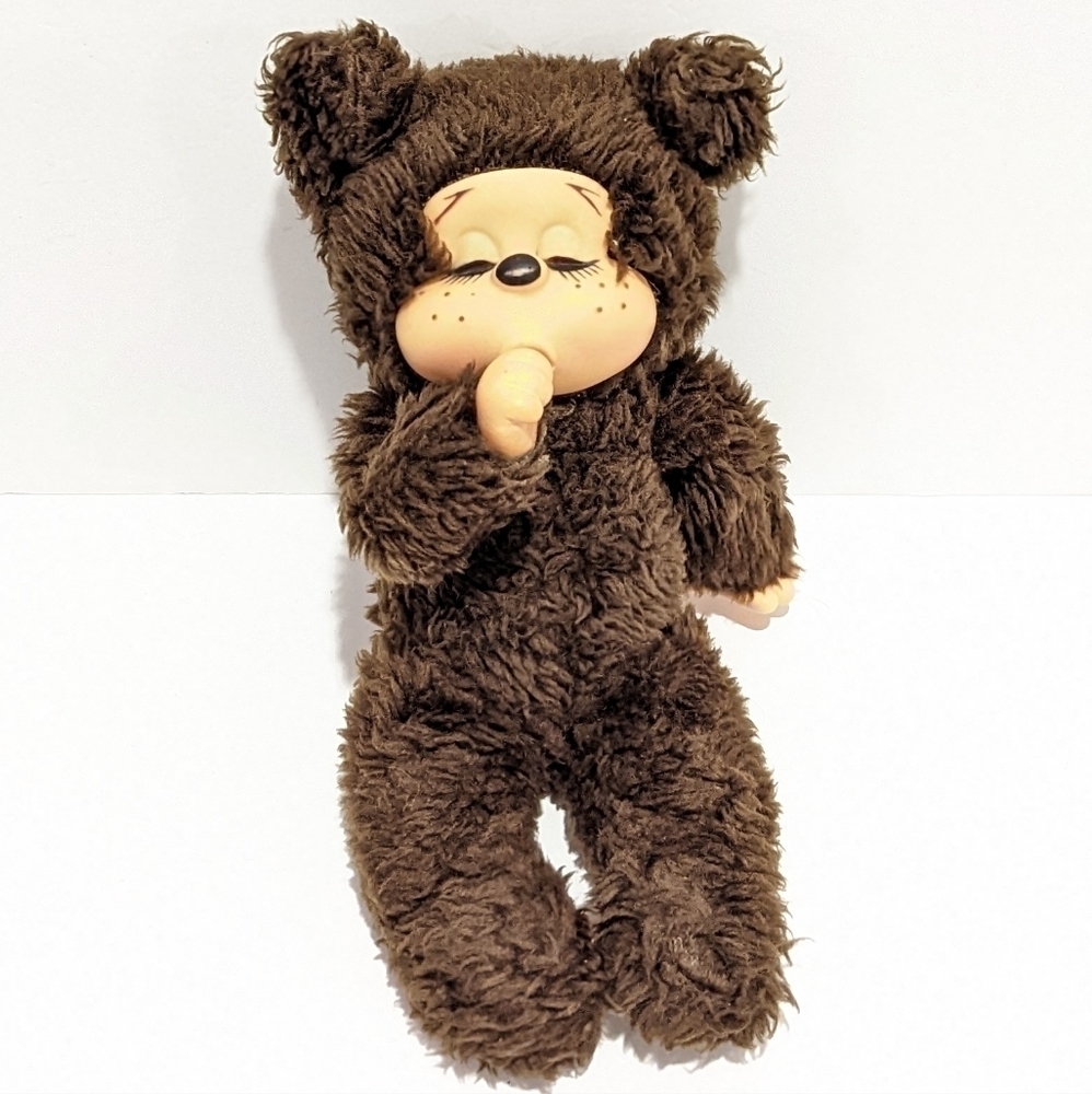 VINTAGE thumb sucking plush bear 10”